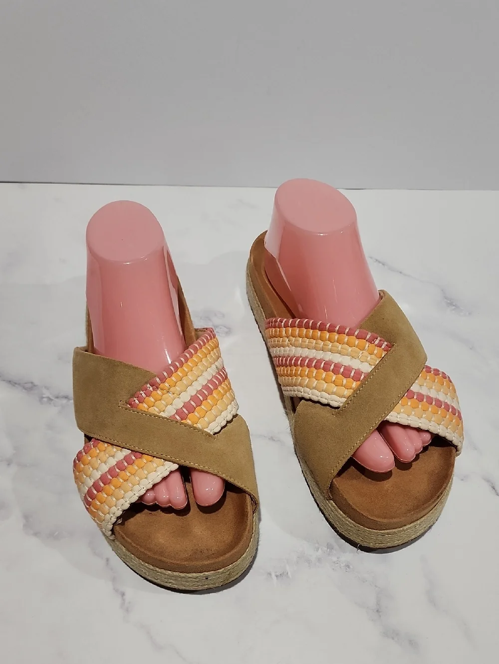 Toms   Tan and Multicolor Sandals